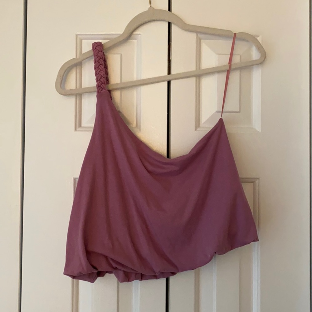 Braided one shoulder top